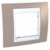 Unica Plus - cover frame - 1 gang - mink/white