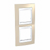 Unica Plus - cover frame - 2 gangs - sand/white
