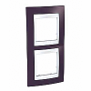 Unica Plus - cover frame - 2 gangs - garnet/white 