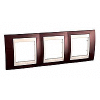 Unica Plus - cover frame - 3 gangs, H71 - terracotta/ivory