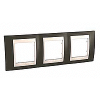 Unica Plus - cover frame - 3 gangs, H71 - cacao/ivory