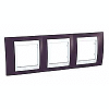 Unica Plus - cover frame - 3 gangs, H71 - garnet/white