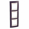 Unica Plus - cover frame - 3 gangs - garnet/ivory