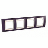 Unica Plus - cover frame - 4 gangs, H71 - garnet/ivory