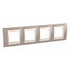 Unica Plus - cover frame - 4 gangs, H71 - mink/ivory 