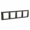 Unica Plus - cover frame - 4 gangs, H71 - cacao/white
