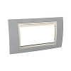 Unica Plus - cover frame - 4 modules - mist grey/ivory Unica Plus - cover frame - 4 modules - mist grey/ivory