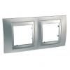 Unica Top - cover frame - 2 gangs, H71, glossy chrome/aluminium