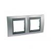 Unica Top - cover frame - 2 gangs, H71 - glossy chrome/graphite