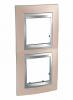 Unica Top - cover frame - 2 gangs - Onyx Copper/aluminium