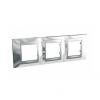 Unica Top - cover frame - 3 gangs, H71 - bright chrome/aluminium