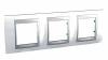 Unica Top - cover frame - 3 gangs, H71 - top white/aluminium
