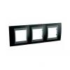 Unica Top - cover frame - 3 gangs, H71 - Rhodium Black/graphite