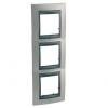 Unica Top - cover frame - 3 gangs - Nickel Matt/graphite