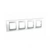 Unica Top - cover frame - 4 gangs, H71 - top white/aluminium
