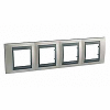 Unica Top - cover frame - 4 gangs, H71 - Nickel Matt/graphite