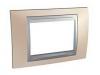 Unica Top - cover frame - 3 modules - onyx copper/aluminium