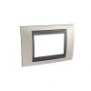 Unica Top - cover frame - 3 modules - opal titanium/graphite 