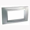 Unica Top - cover frame - 4 modules - glossy chrome/aluminium