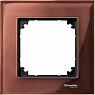Real glass frame, 1-gang, Mahogany brown