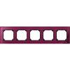 Real glass frame, 5-gang, Ruby red Real glass frame, 5-gang, Ruby red